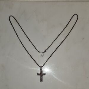 John Hardy Men's Sterling Silver Cross Pendant And 26 Inch Chain